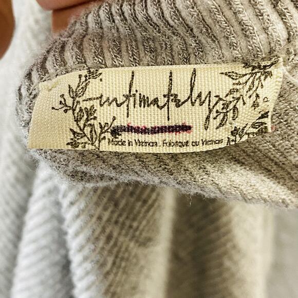 Intimately Free People Tank Top Womens Small Gray Ribbed Knit High Neck Cami - Picture 3 of 5